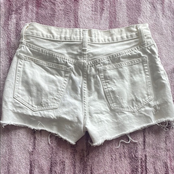 We The Free White Distressed Denim Shorts - Picture 5 of 8